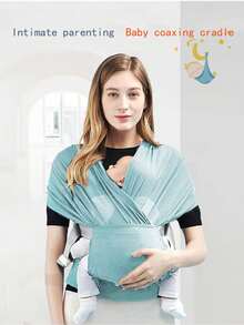 LELE LON 多功能婴儿背带背包，新生儿背巾，透气网眼交叉式简易婴儿背带，X型婴儿育儿背带背包 - 綠色 - 查看 2