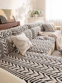 1件装优质绗缝沙发套，360°环绕式座垫套，可机洗，防褪色防掉毛，四季皆宜，保护沙发免受猫抓。 - 黑色 - 查看 6