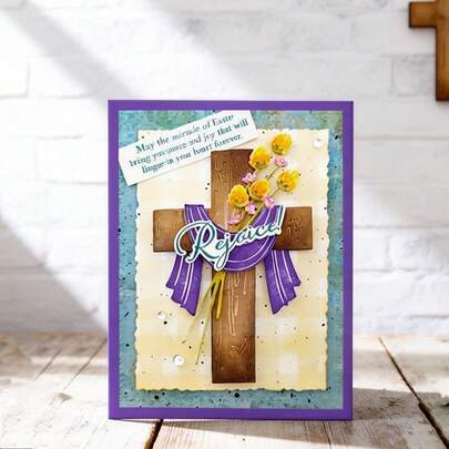 1 Pc Creative Easter Cross Scrapbooking Die - Ideal For Papercrafting, Card Making, Scrapbooking And DIY Album Decorating, The Die Features Metal Construction!