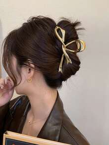 1 chiếc kẹp tóc kim loại cỡ lớn kiểu dáng tối giản, hình rắn đa năng dành cho tóc dày, kẹp tóc hợp kim sắt màu trơn thanh lịch, phù hợp cho mùa xuân, hè, thu, đông, phụ kiện tóc thường ngày dành cho nữ. - Nhiều màu - Xem 14