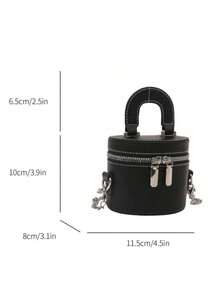 2025 New Arrival Wholesale Minimalist Chic Makeup Case Bag, Mini Lipstick Pouch & Shoulder/Crossbody Bag For Women - Black - View 6