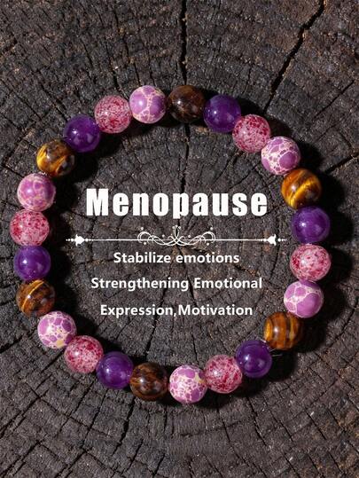 Pulsera de cuentas para mujer con piedras naturales, brazaletes de ojo de tigre púrpura y rosa, joyería de dama, accesorios de moda elegantes para el verano
