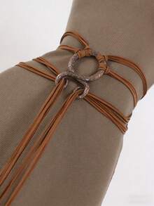 1pc Plus Size Knotted Rope Belt, Suitable For Women, Nordic Witch Waist Chain, Troll Diagonal Waist Belt, Shaman Pagan Viking Accessory, Bohemian Renaissance Market Waist Rope, DIY Waist Rope - A - View 2