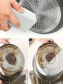 Volcanic Stone Cleaning Brush - Effective For Kitchen Cleaning, Also Suitable For Toilet Cleaning, Bathroom & Bathtub Cleaning, Christmas & New Year Cleaning, Barbecue Tool Cleaning, Outdoor Camping And Picnic - Light Grey - View 5