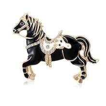 1pc Enamel Rhinestone Drip Oil Zodiac Horse Brooch, Exquisite Suit/Coat Decoration Accessory - Multicolor - View 6