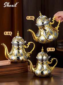 shoxil 1 pièce Cafetière traditionnelle arabe en acier inoxydable de 36 oz, théière à la menthe marocaine, cafetière du Moyen-Orient - Convient pour le café/thé/célébration/fête/cadeau/maison du Moyen-Orient - Cafetière - Voir 10