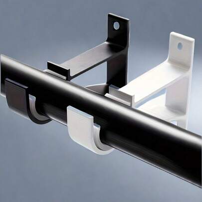 4/2pcs Black Aluminum Alloy Curtain Rod, Includes Wall-Mounted Supports, Screws And Caps, Suitable For Decorating Balcony, Bedroom And Home Windows, Decorative Shower Curtain Rod With Strong Load-Bearing Capacity