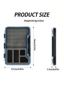 GOTURE 1pc Multifunction Fly Fishing Box With 4 Cells Waterproof Flies Container For Freshwater Saltwater-Foam Insert - Multicolor - View 3