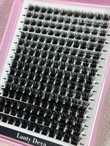 16 Rows Lash Clusters 192pcs Eyelash Extension Kit Eye Lash Extension Lash Kit Lash Clusters Kit DIY Individual Lashes Cluster D Curl False Lashes Lash Clusters,Eye Lash Clusters,Individual Eyelashes,Lashes,Fake LashesDIY At Home - Black - View 4