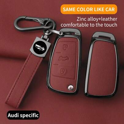 Fashionable Protective Car Key Fob Cover, Shockproof And Wear-Resistant - Precise Fit And No Discoloration - Suitable For Audi TT, A6, C6, A4, A5, A7, A3 8P, A1, Q3, Rs3, Rs6, A3 8V, Q2, Q7, S3, S7, S8 Car Key Fob, Alloy Material