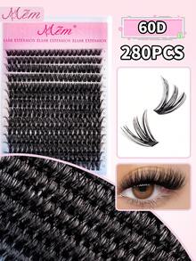 644/280/224 Pieces 300pcs Fluffy Eyelash Clusters, 30D/40D/50D/60D/70D/80D/90D/100D Individual Lashes, Thick Cluster Eyelash Extensions, D Curl Lash Clusters, Individual Lashes, 10-18mm Fine Cluster Lashes, Suitable For Travel, Daily Wear (Beginner Friendly), Wedding, Date, Party, Holiday And More, Great For Christmas/Halloween/Gift Giving - 黑色 - 查看 9