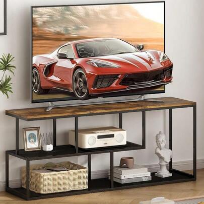 UZELIA Mueble para TV Moderno Mesa para TV Grande de Hasta 65 Pulgadas Centro de Entretenimiento Soporte de Telvision Minimalista con Estantes de Almacenamiento Abiertos para Sala de Estar Recámara