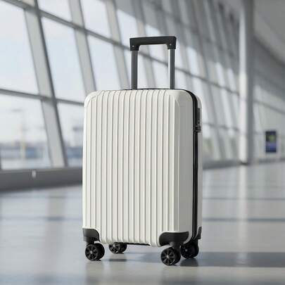 Vertical Stripe Style 20-Inch Luggage, Equipped With Swivel Silent Wheels, A Travel Suitcase That Doesn't Require Checking In, A Travel Bag, A Luggage Box, A Travel Bag Set, A Suitcase Combination, A Luggage Set, A Luggage Bag. Luggage Case Trolley Suitcase Traveling Bags Suitcase Large Capacity Clothes Storage Cruise Essentials Travel Essentials Vacation Vacation Essentials