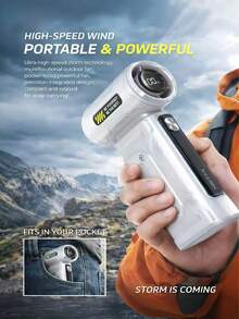 1PC Mecha - Style Violent Turbo Fan,100 - Speed Stepless Adjustment 80000 RPM Fan, Cool Mecha Design Portable Pocket Fan, Multifunctional Outdoor Fan For Camping Hiking, 2 Nozzles + Type - C Cable Included - Multicolor - View 7