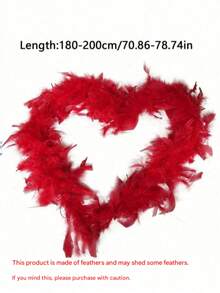 1/3pcs Artificial Colorful Feather Scarf, 6.6ft Long, Women Feather Scarf Suitable For Dance, Wedding, Party, Festival, 1/2pcs Stage Decor, Festival Party Headpiece Accessory, Clothing Accessory, Scarf Decor - Multicolor - View 4