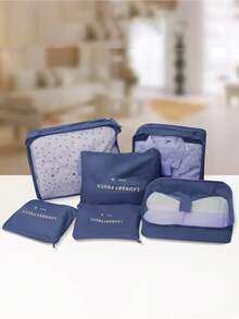 6/7件套旅行行李收纳袋，行李箱打包袋，鞋袋，衣物内衣收纳袋，男女通用 - 彩色 - 查看 9