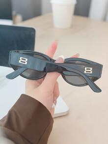 1pc Retro European & American High-End Cat Eye Frame Fashion Glasses For Men, Suitable For Street Photography, Fashion Outfits, Driving, Etc. - Multicolor - View 3