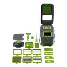 LIVINGANDHOME 22 In 1 Multi-Functional Kitchen Vegetable Chopper With Container,Kitchen Slicer Dicer Cutter For Onion, Potato, Carrot - Grey+Green - View 3