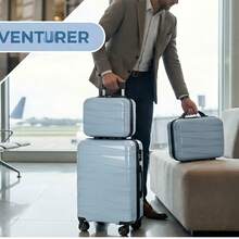 20 And 14 Inch Luggage & Cosmetic Storage 2pcs Set, With Spinner Wheels, Carry-On Size Suitcase Travel Suitcase Suitcases Suit Case Travel Luggage Carry On Suitcase Carry On Hand Luggage Suitcase Set Luggage Set Luggage Bag - Blue - View 10