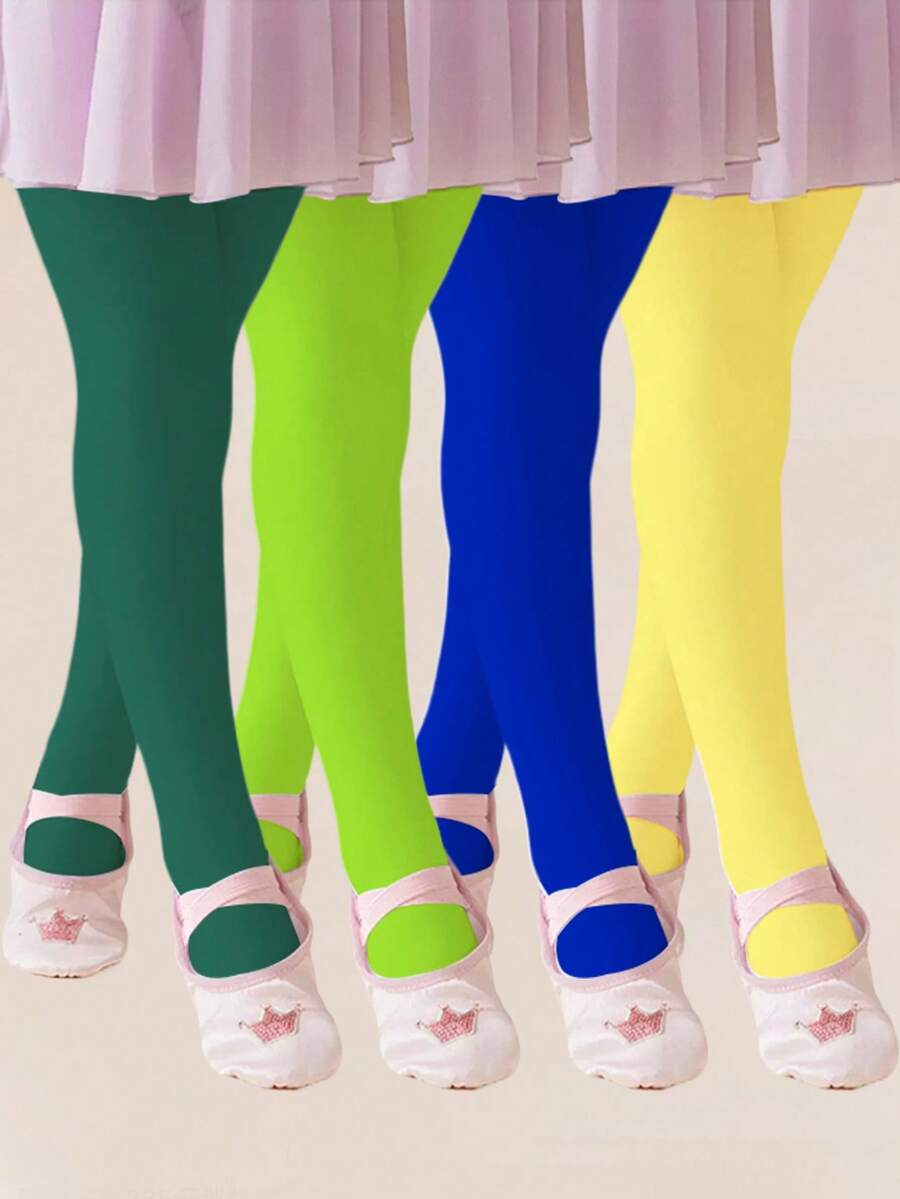 Girls' Tights, Dark Green, Green Leggings, Ballet Dance Tights, St. Patrick's Day Green Pants - Multicolor - View 1