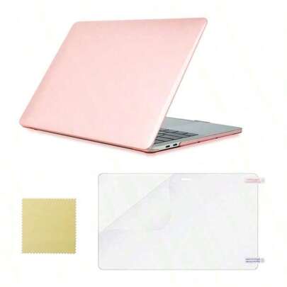 Compatible With MacBook Air 13-Inch M1 Chip A2337 A2179 A1932 Models, Plastic Hard Shell Protective Case & Screen Protector Compatible With MacBook Air 13-Inch, Transparent Pink