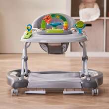 4-In-1 Baby Walker, Foldable Baby Activity Center With Wheels, Adjustable Height, Light, Steering Wheel, Learning-Seated, Walk-Behind, Toy Car, Rocker Toddler Walker For Boys Girls 6-24 Month - 灰色 - 查看 9