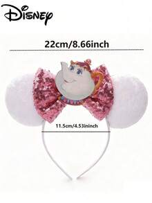 Disney 1件迪士尼系列闪亮蝴蝶结发饰，米妮老鼠耳朵发箍，可爱公主头饰，大象造型，女士发箍 - 彩色 - 查看 5