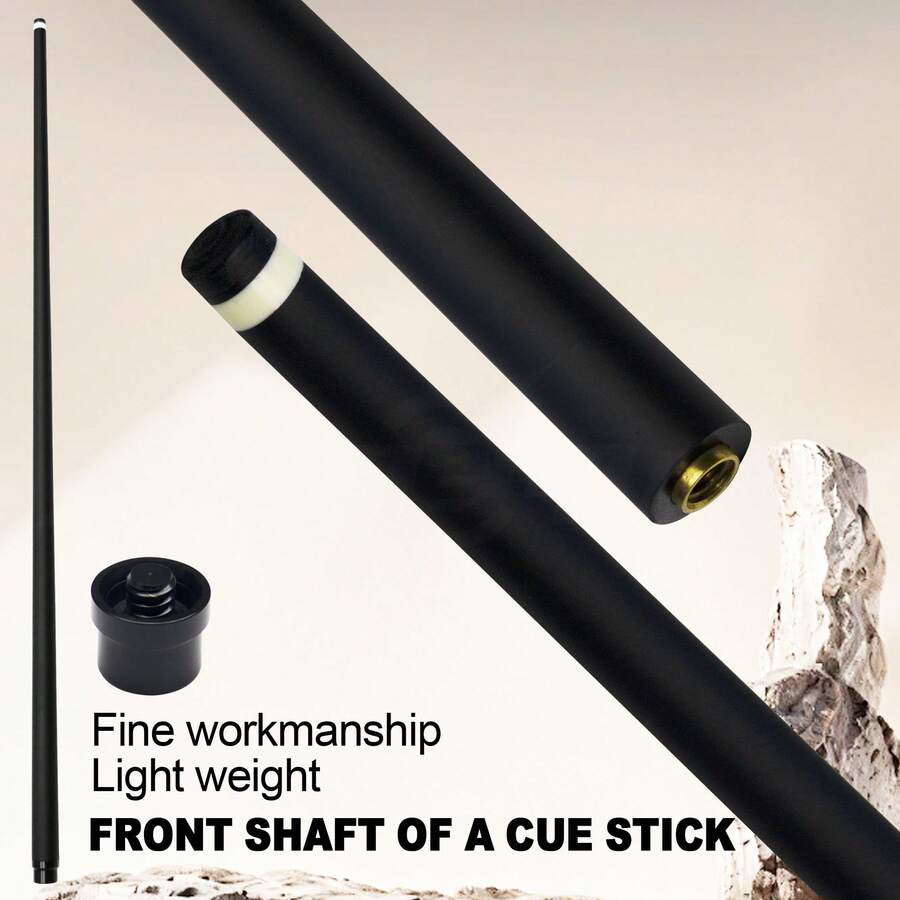 29-Inch Premium Composite Carbon Fiber Billiard Cue Shaft - Quick 3 Joint, Length 74.5cm, Tip 13mm, Lightweight And Durable Billiard Accessory, Black With White Stripes, Enhanced Performance, Product Upgrade | Professional Grade | Composite Carbon Fiber Structure, Ideal Gift For Pool Enthusiasts - 331-1 Fiberglass Front Axle + Joint Protector - View 1