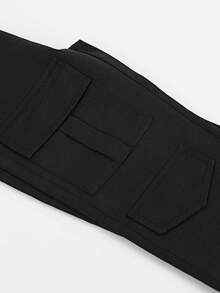 1pc Young BoyFashionable Multi-Pocket Design Outdoor Casual Versatile Straight Leg Cargo Pants - Black - View 5