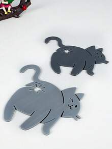 1个猫屁股造型面包夹 - 3D打印趣味厨房工具，塑料袋夹，可爱动物收纳配件，创意家居装饰礼品，轻巧设计，宠物爱好者必备。面包袋夹，零食袋封口夹。 - 彩色 - 查看 7