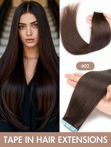Tape In Hair Extensions Human Hair Extensions High-Quality Real Human Hair 12-22 Inch Natural Straight Blonde Hair Invisible Seamless Easy To Wear Tape In Hair Extensions Volume Boost For Daily & Party Hairstyles - Multicolor - View 34
