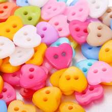 200pcs 1.2-1.5cm Mixed Color Small Flower Buttons, Suitable For Sewing, Knitting And Other Handicrafts; Colorful Resin Flower/Heart/Round/Star Shaped Double Hole Pink Sewing Buttons, Suitable For Clothing; Decorative Plastic Accessories, Suitable For Sewing, Clothing Accessories, Gifts, DIY Crafts, Scrapbooking, Handmade Sewing, Knitting, Dolls, Etc. - Multicolor - View 6