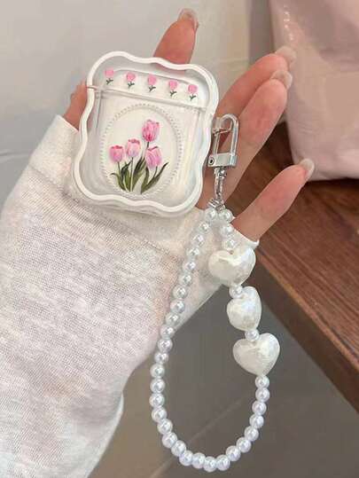 Funda transparente con estampado floral de manzana de verano compatible con , estilo kawaii