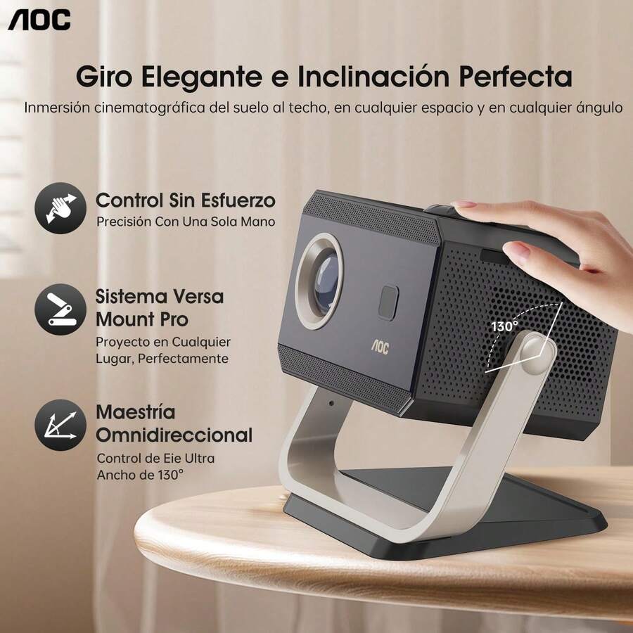 [High-Brightness Portable Projector] AOC 15000 Lumens 4K Projector, Supports Wi-Fi 6, Autofocus + Keystone Correction, Compatible With Multiple Platform Devices, Dual Modes For Work And Gaming. - Xem 1