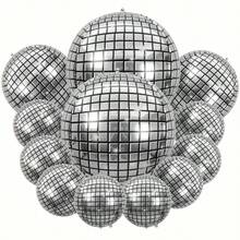 5/10/20个银色迪斯科球气球 - 22/18/10英寸，4D迪斯科球气球，适合迪斯科派对装饰 | 70年代派对装饰，迪斯科装饰 | 妈妈咪呀主题派对 - 彩色 - 查看 8