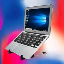 便携式笔记本电脑/平板电脑桌面白板金属支架，可倾斜放置iPad，小型黑板，通用型