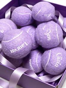 1Pc Personalized Tennis Ball,Can Be Customized With Your Name , Multiple Colors Available, Christmas/Birthday Gift, High Elasticity For Beginner Training & Match, Massage Pet Ball, Chew Toy, Custom Logo Tennis Accessory, Stress Relief Pet Supplies - Multicolor - View 4