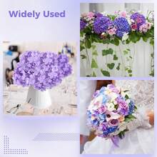 6pcs Artificial Hydrangea Flowers, Silk Hydrangea Flowers, Fake Plants, Home, Restaurant, Living Room, Outdoor Garden Decor, Floral Arrangement, Photography Props, Autumn, Spring, Vase, Flower Wall, Wreath, Bridal Bouquet, Wedding Decoration, DIY Wreath Materials, Birthday Party Decor, Home Decor Accessories, Valentine's Day - Purple - View 10