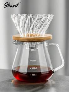 shoxil 2pcs/Set, Pour Over Coffee Maker Set, Glass Coffee Pot And Filter Cup With Bamboo Stand, Glass Carafe And Coffee Dripper, Drip Coffee Maker Set For Home Or Office, 1-4 Cups - Coffee Pot - View 13