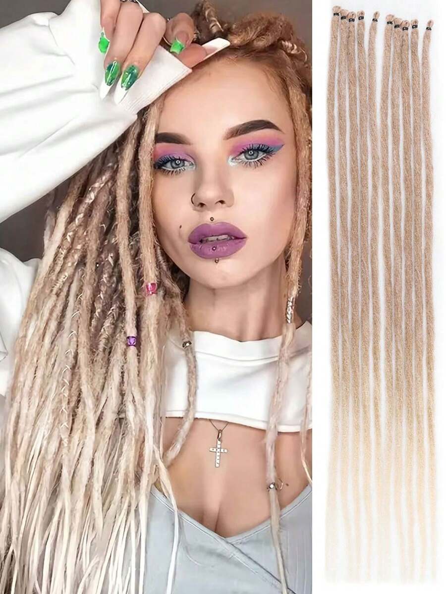 10pcs Synthetic Dreamy Braiding Hair Extensions, Ombre Dreadlock Braids, 24 Inch, Reggae Style Crochet Braids - Multicolor - View 1