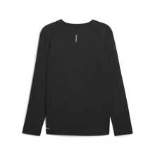 Puma 男士长袖圆领T恤，跑步系列 - 黑色 - 查看 2