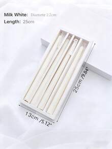 20厘米/7.8英寸象牙白无香长柄装饰蜡烛 | CANDWAX 手工浇注高锥形烛台，适用于西式宴会/浪漫婚礼/婚礼装饰/伴娘礼物/派对/餐桌装饰、烛台、家居生活、女士礼物、单身派对/情人节/复活节装饰、柱状蜡烛，4支/套 - 彩色 - 查看 6