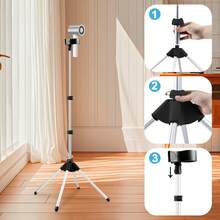 可调节高度 29-59 英寸吹风机支架，带三脚架和通用夹，可 360 度旋转，适用于浴室、梳妆台和化妆间 - 黑色 - 查看 13