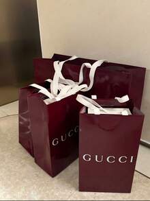 Gucci Cosmetic Packaging Bag, 1PC Perfume And Lipstick Packaging Pouch, Available In Ancora Red Or Green, 17*11*6cm Compact Gift Packaging Bag With Zipper Closure, Luxury Makeup Packaging Bag For Holiday Present Use - Multicolor - View 2