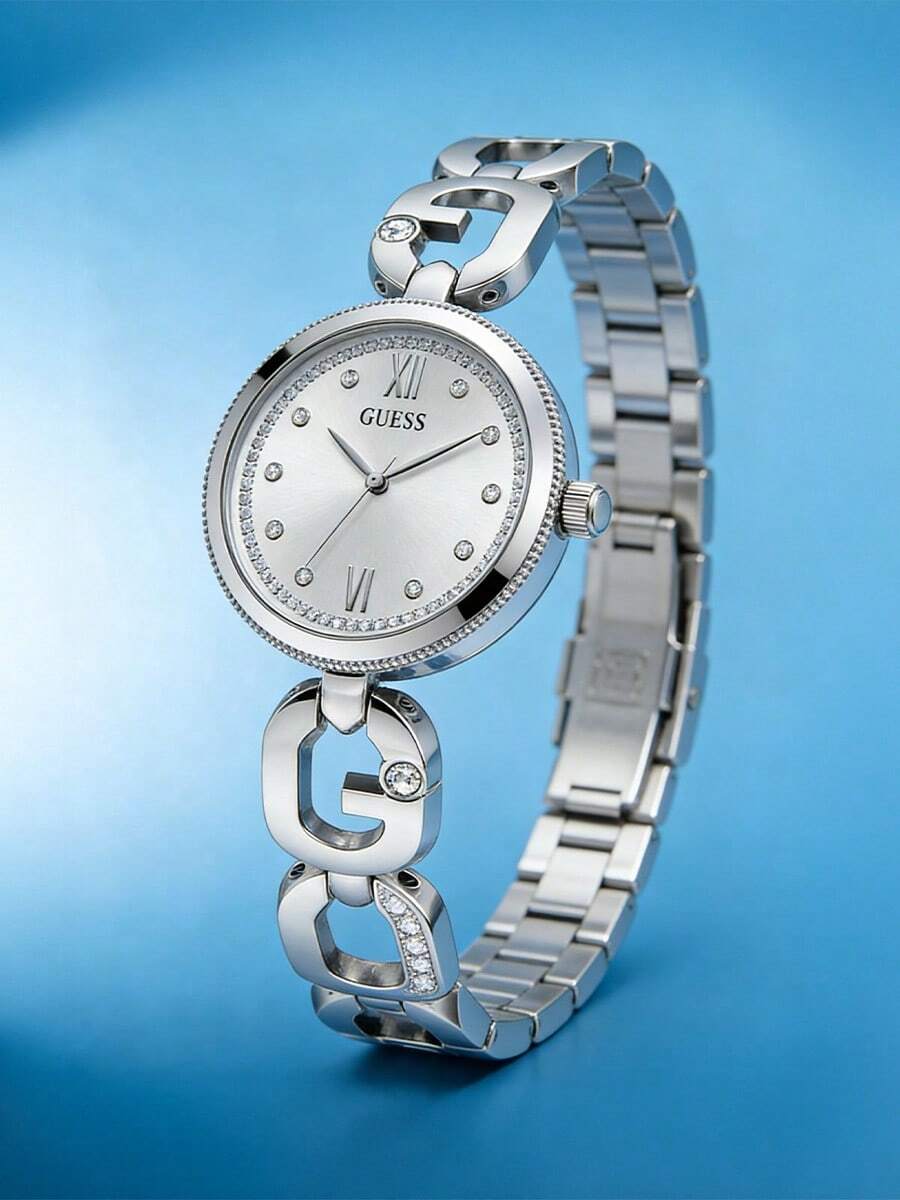 Guess 1件女士石英表，不锈钢材质，镶嵌钻石，优雅时尚，适合日常佩戴 GW0759L1/GW0759L3 - 銀色 - 查看 1