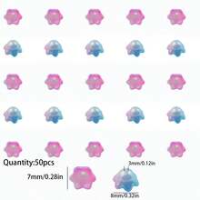 50颗彩色双色亚克力百合花珠，DIY首饰制作，工艺材料，友谊礼物，家居装饰，小饰品 - diy - 查看 11