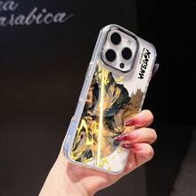 Funda para Teléfono - Funda para Teléfono con Patrón de Anime 302QO, Funda para Teléfono de Pareja con Patrón Navideño, Funda para Teléfono con Marco de Metal Electrochapado, Adecuada para 16Promax 16Pro 16Plus 16 15Promax 15Pro 15Plus 15 14Promax 14Pro 14 13Promax 13Pro 17 17Promax 17Air 12 11Pro17 17promax - transparente - Ver 9