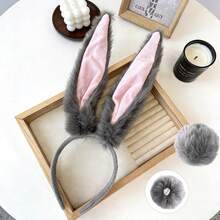 朱迪·霍普斯服装套装，配有可活动的耳朵和尾巴 - 官方兔女郎角色服装头箍，毛绒兔耳发箍，适合万圣节、动漫展和主题派对 - 彩色 - 查看 13