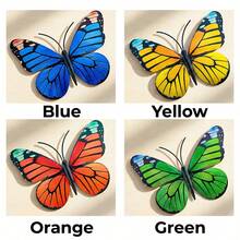 4 Peças Decoração de Parede Borboleta de Metal, Escultura de Arte de Parede de Ferro Resistente à Ferrugem de 6.5 Polegadas, Adequada para Jardim, Quintal, Varanda, Cerca, Presente Perfeito para Inauguração da Casa, Dia das Mães - Estilo B - Visão 12