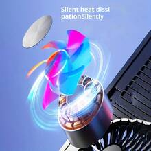 Almohadilla de refrigeración para portátil de 15-17.3 pulgadas con 4 ventiladores, ajuste de altura de 7 niveles, iluminación RGB y puertos USB duales - Negro - Ver 6